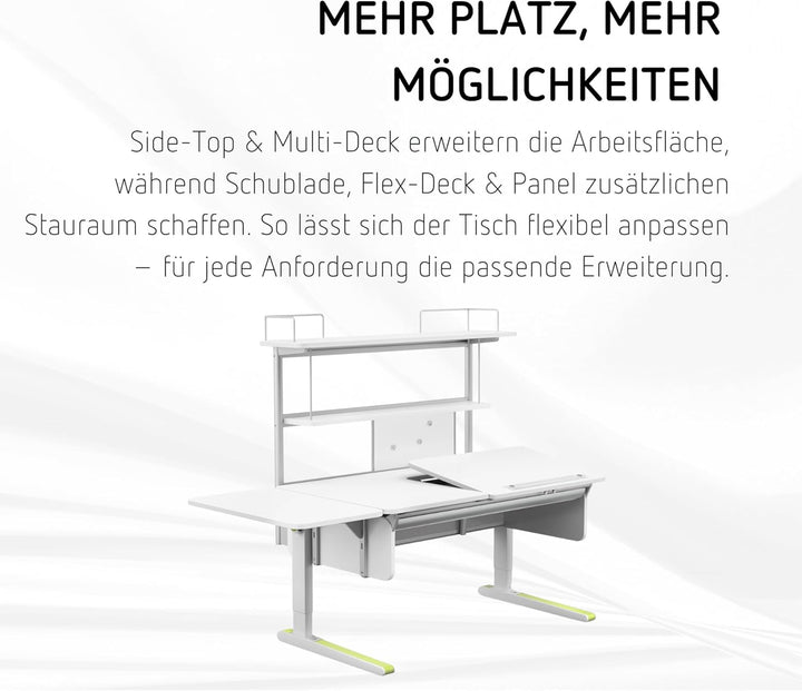 moll Sprinter Side Top, Tisch-Erweiterung in die Breite, seitliche Ablagemöglichkeit, Weiss, Holzwer
