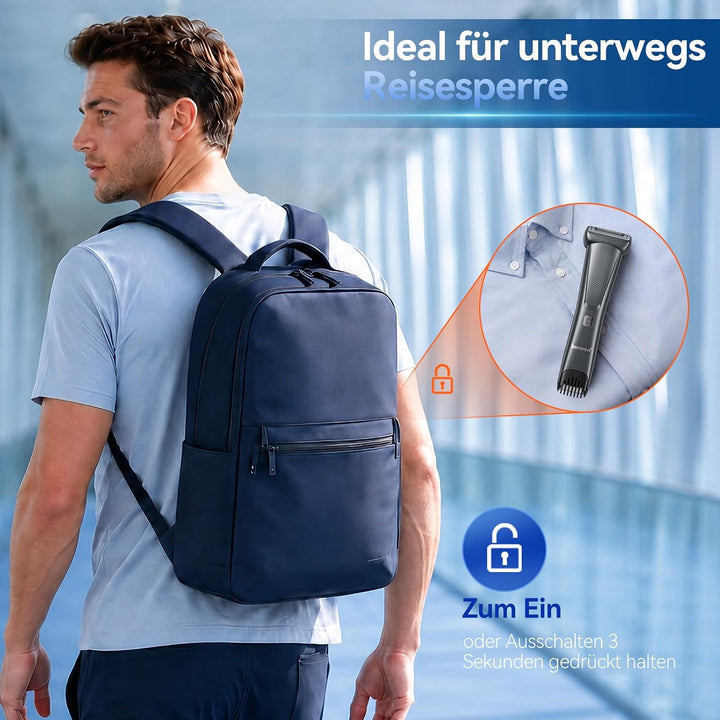 2-In-1 Intimrasierer Mann, kensen Körperrasierer Herren mit Doppelscherkopf Kalkgrau, Kalkgrau