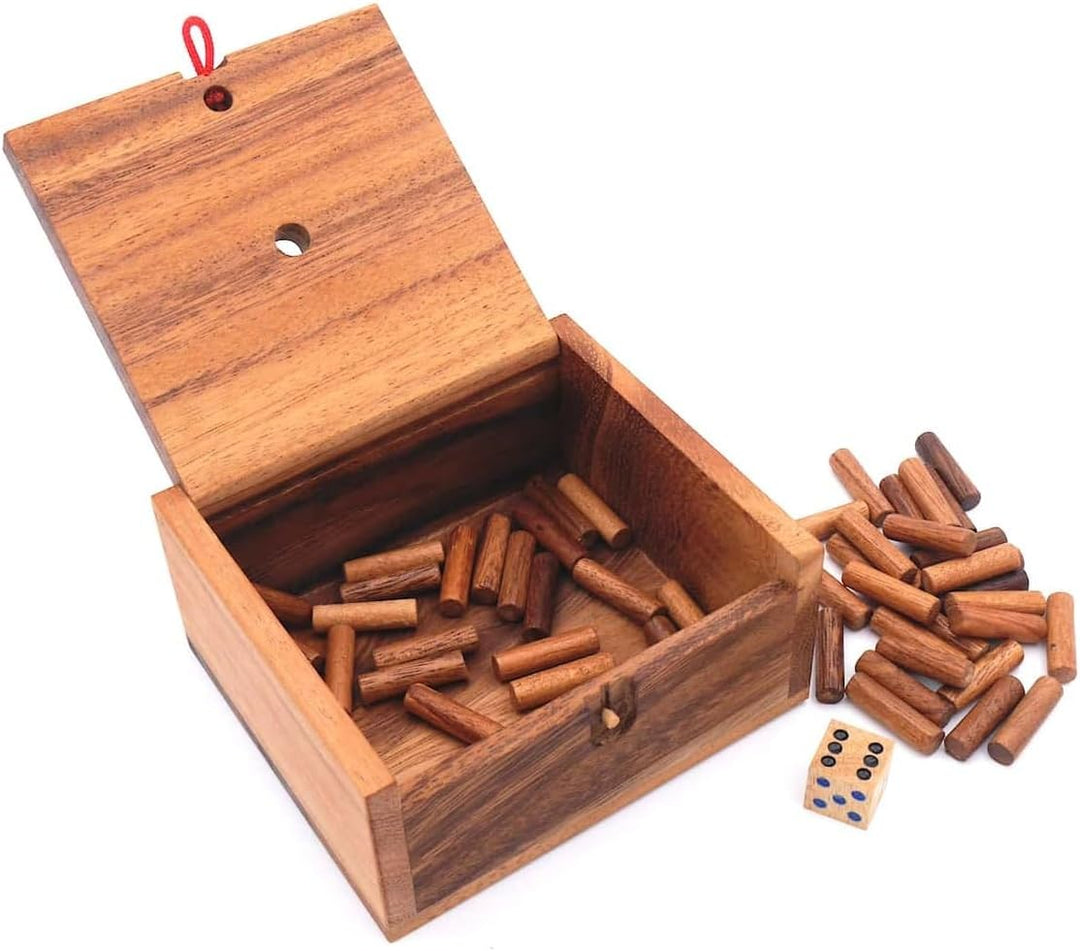 ROMBOL Endlich die 6 - lustiges Würfelspiel für die ganze Familie aus edlem Holz 10 cm x 10 cm x 5 c