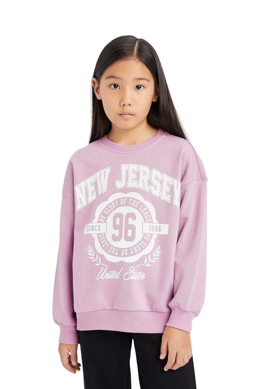 DeFacto Girl Regular Fit Langarm Gestricktes Kapuzen-Sweatshirt für Mädchen 8-9 Jahre Lilac, 8-9 Jah