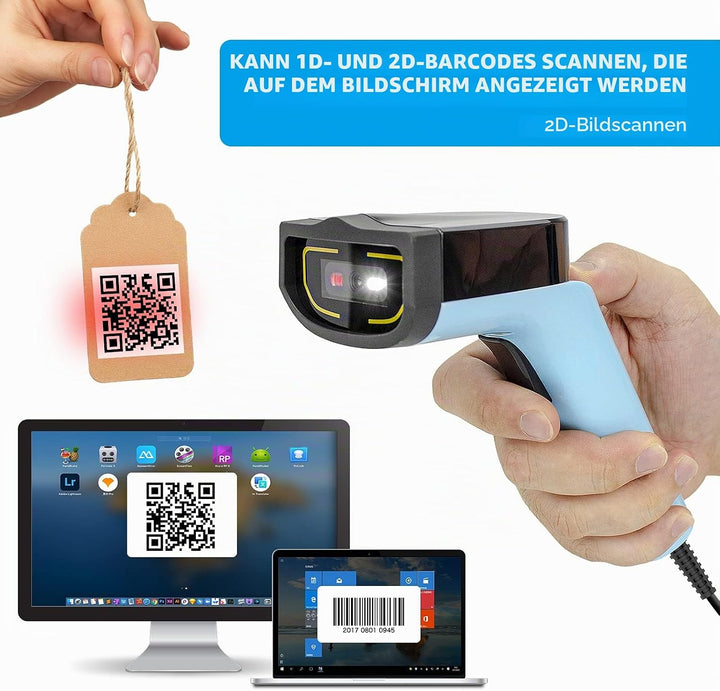NETUM DS7100 2D QR Barcode Scanner Handheld Automatischer Barcode-Leser/Imager (QR, PDF417, GS1-Date