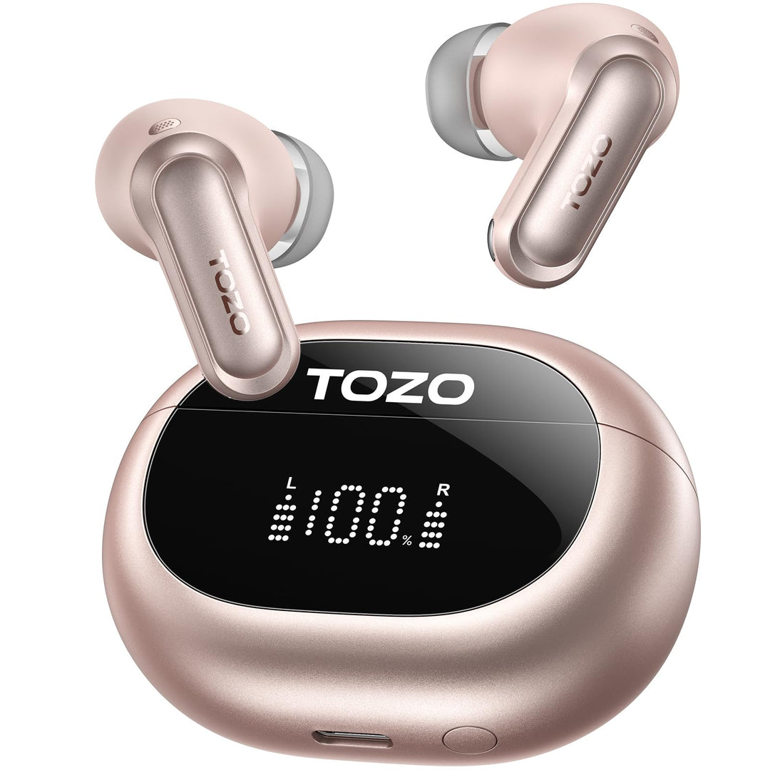 TOZO NC20 Bluetooth-Kopfhörer 6.0,6 Mics & ENC AI für kristallklare Anrufe,LDAC Hi-Res Audio,IPX8,Ve