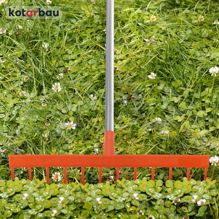 KOTARBAU® Heurechen - 51 cm - mit Aluminiumstiel 1,54 m - Laubrechen Kunststoff - 12 Zinken - Rechen