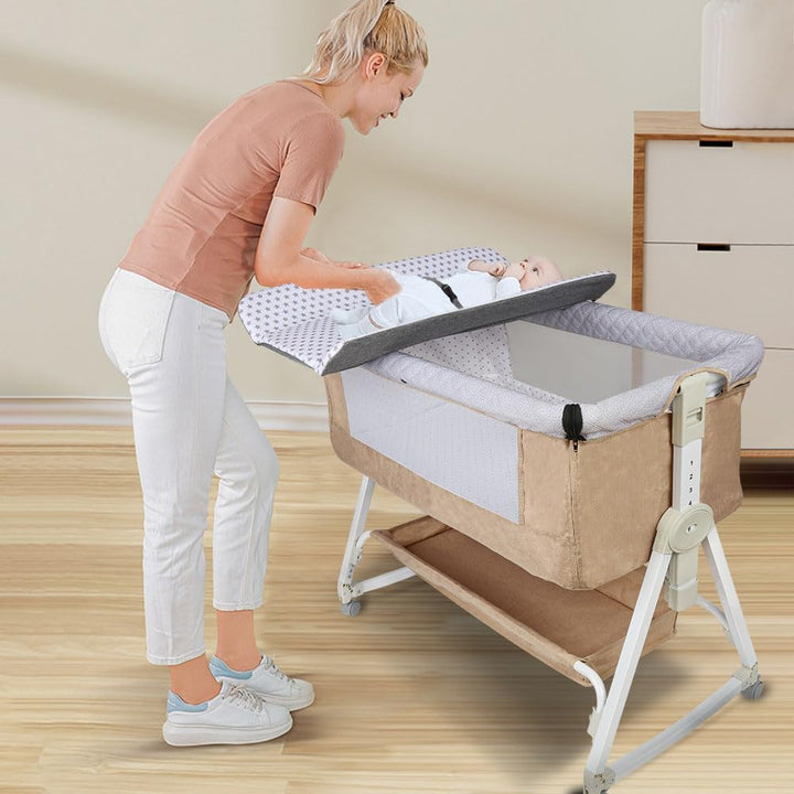 homewell 2 en 1 Lit Cododo Bebe Pliable, Berceau Cododo 0-30 Mois, 6 Réglages de Hauteur, Berceau bé
