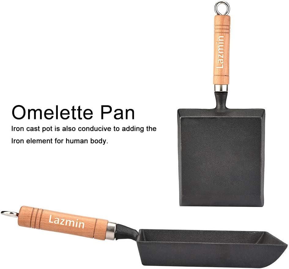 Japanische Nonstick Omelett Pfanne, verdicken keine Beschichtung Eisen tragbare quadratische Bratpfa
