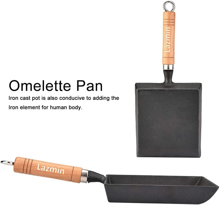 Japanische Nonstick Omelett Pfanne, verdicken keine Beschichtung Eisen tragbare quadratische Bratpfa