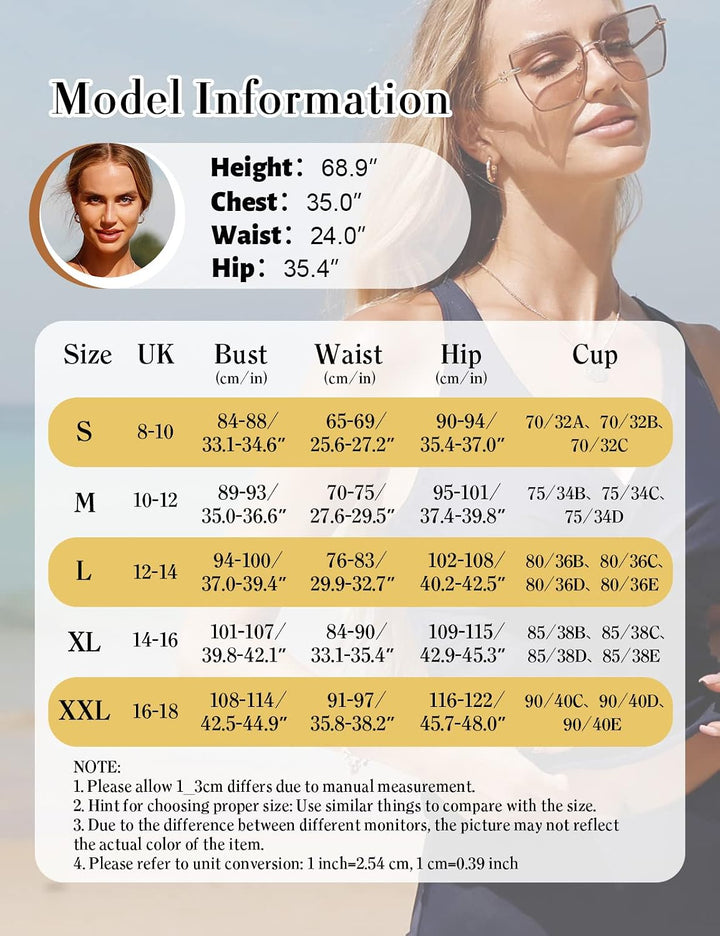UMIPUBO Tankini Damen Bauchweg Sexy V-Ausschnitt Badeanzug Sets Grosse Grössen Push up Bademoden Hig