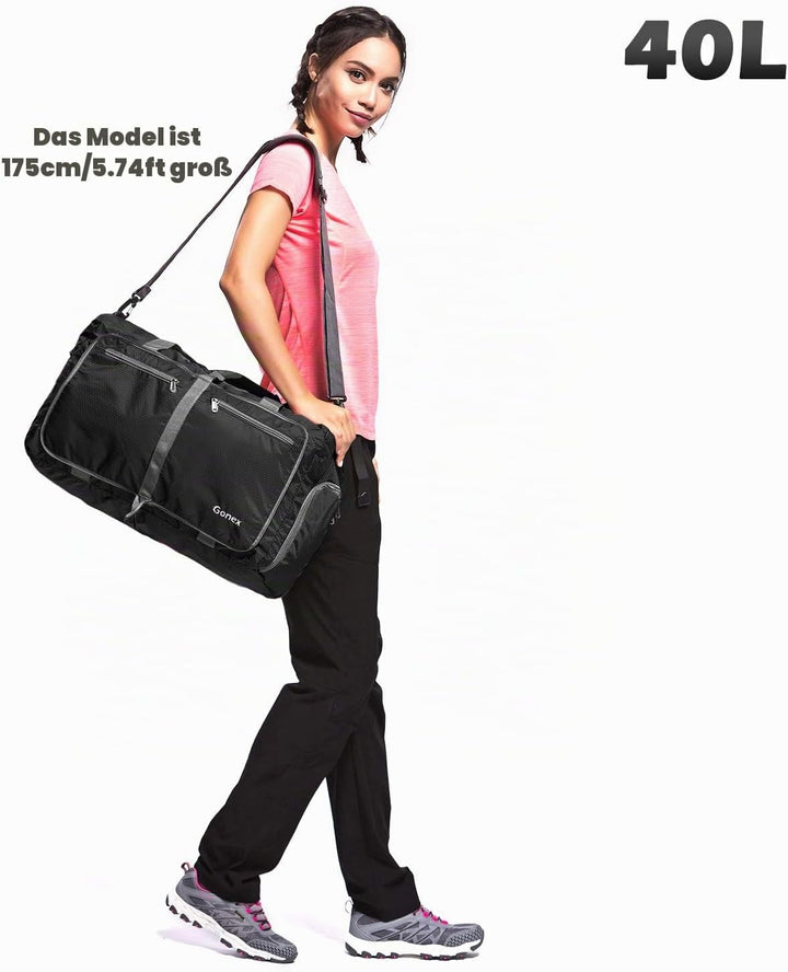 Gonex Faltbares Reisegepäck Leicht 40/60/80/100/150L Grosse Reisetasche Sporttasche für Reise Gym Ur