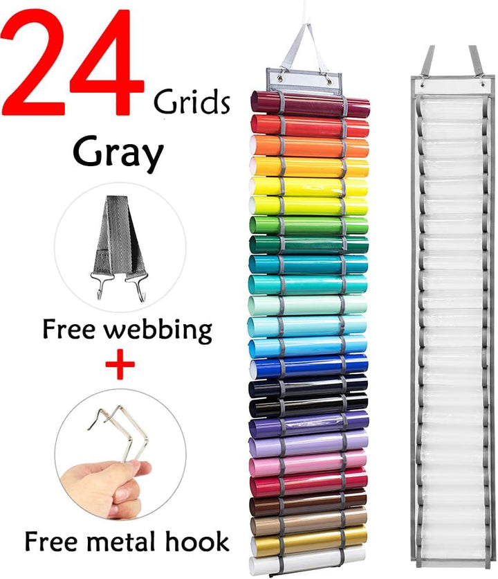 Vinyl-Organizer Mit 24 Fächern - Aufbewahrungsregal Für Rollen, Papier, Geschenkpapier - Rollenhalte