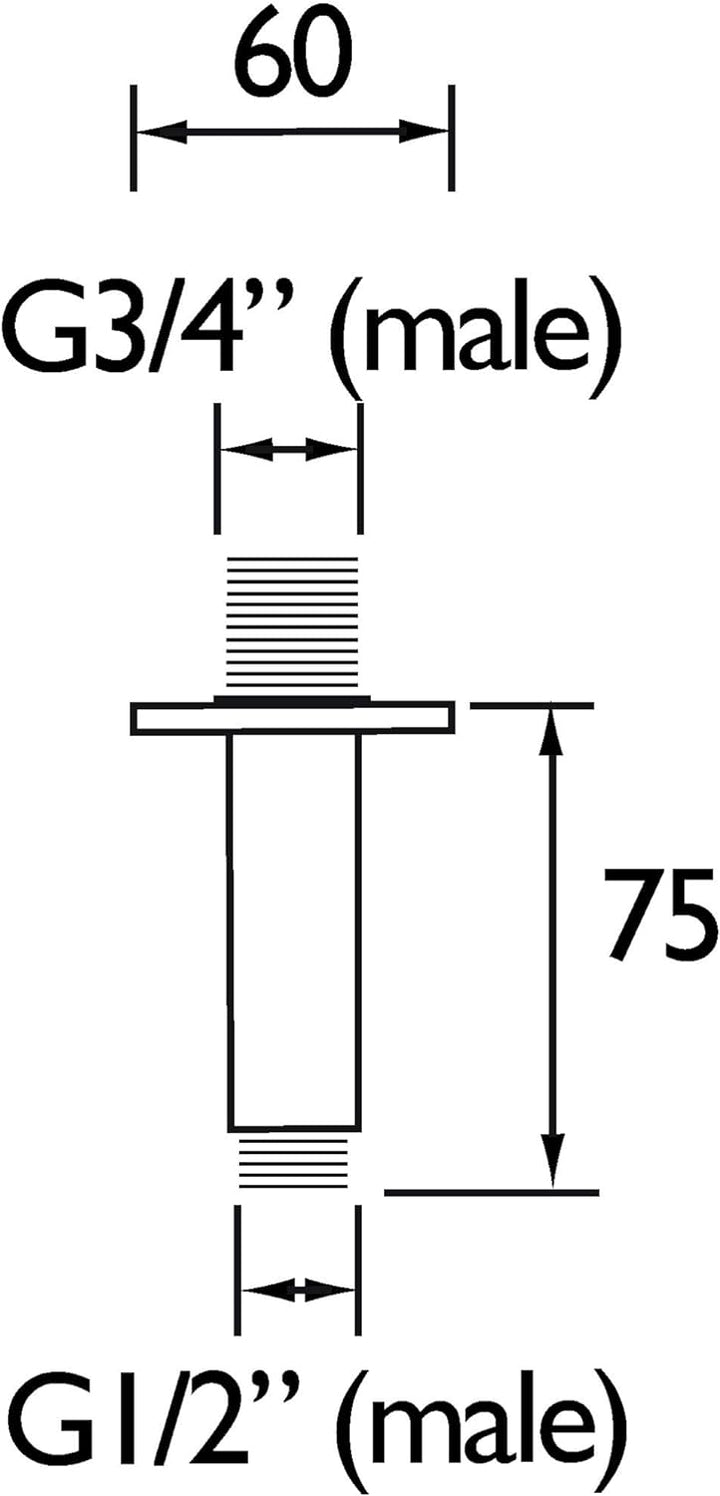 Bristan ARM CFRD01 C 75 mm rundes Duscharmanschlussstück zur Deckenmontage, ARM CFRD01 C 75 mm, 75 m