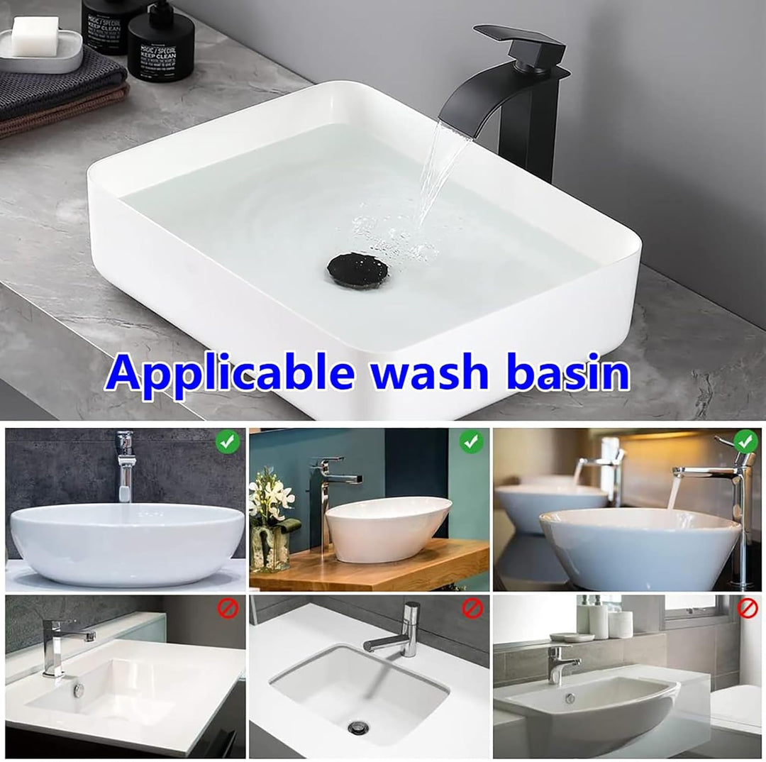 CECIPA Hoch Wasserfall Wasserhahn Bad Schwarz Waschtischarmatur Wasserfall Edelstahl mit Auslauf Höh