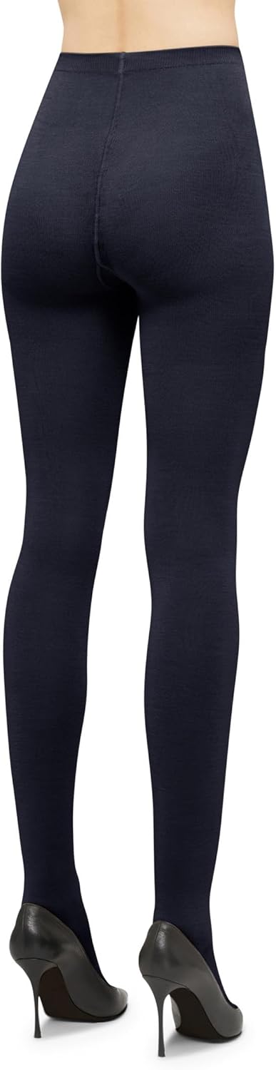 Wolford Damen Merino Tights Strumpfhose L Deep Night, L Deep Night