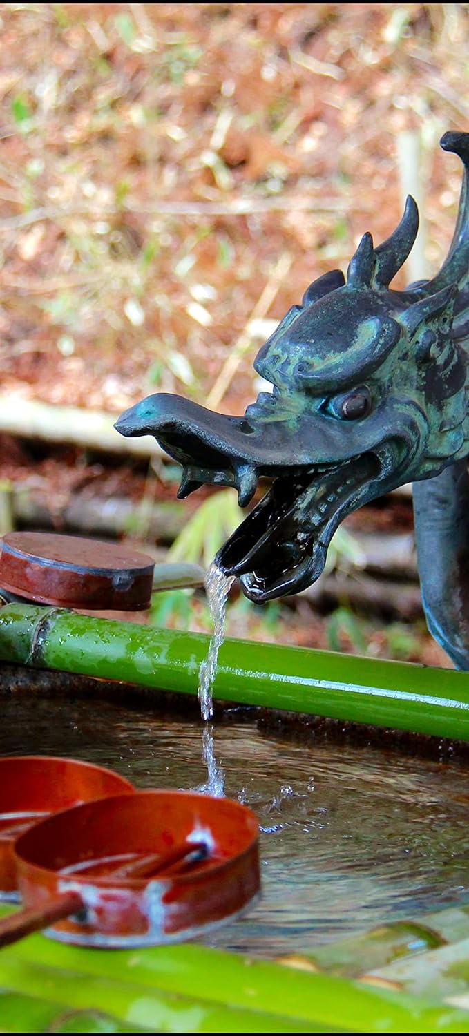 wandmotiv24 Türtapete Brunnen im japanischen Tempelgarten 90 x 200cm (B x H) - Dekorfolie selbstkleb