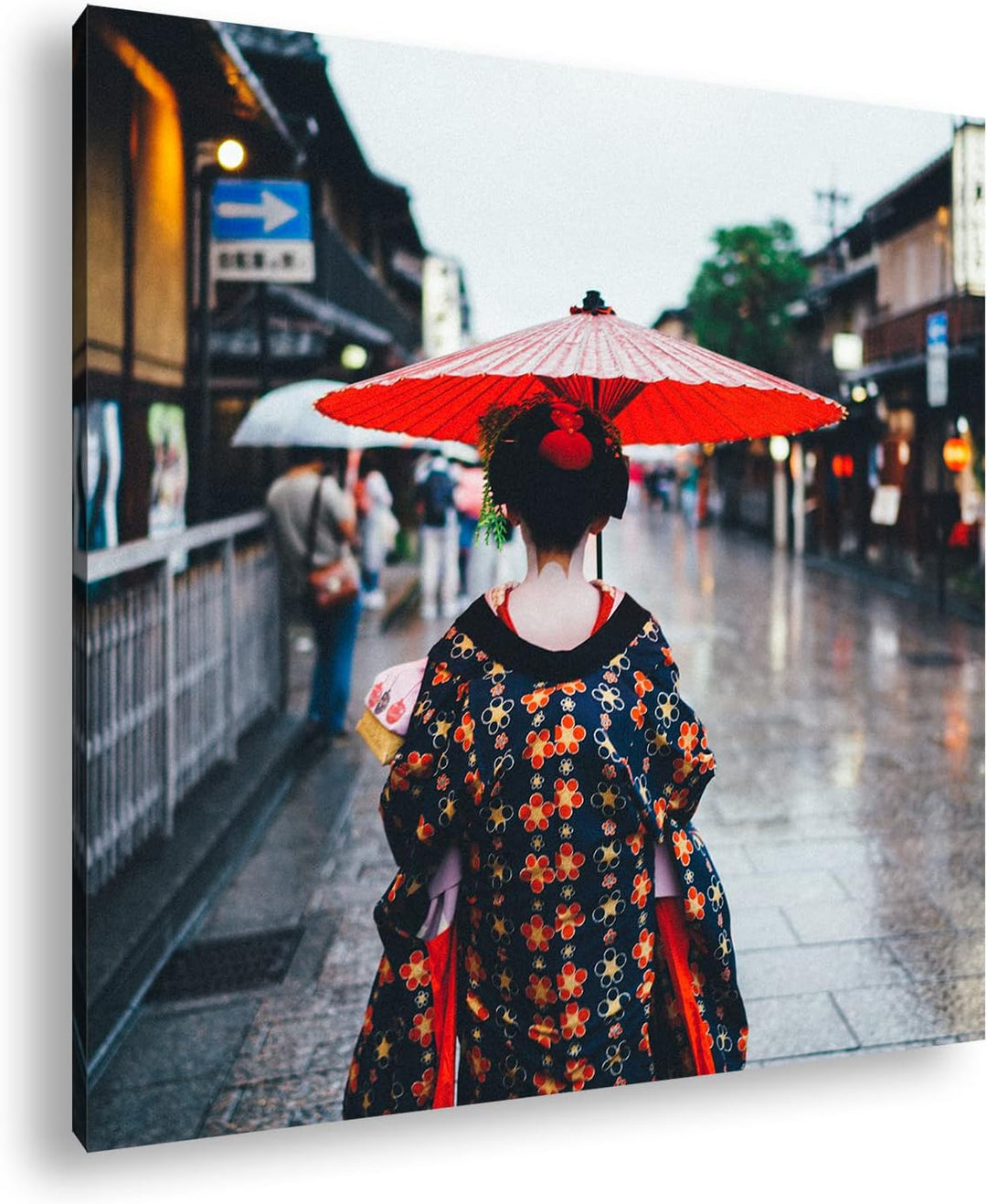 traditionelles japanisches Gewand Format: 70x70 als Leinwandbild, Motiv fertig gerahmt auf Echtholzr