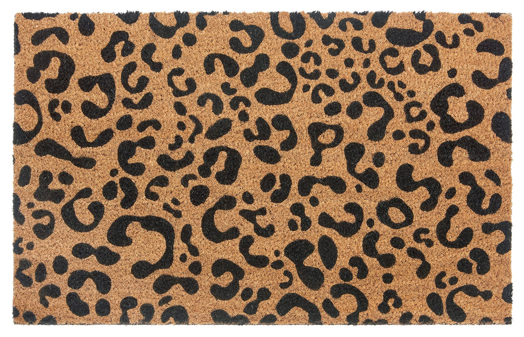 Hanse Home Kokos Fussmatte für Innen - Schmutzfangmatte Natur, Kokosmatte Leopardenmuster, Fussabtre