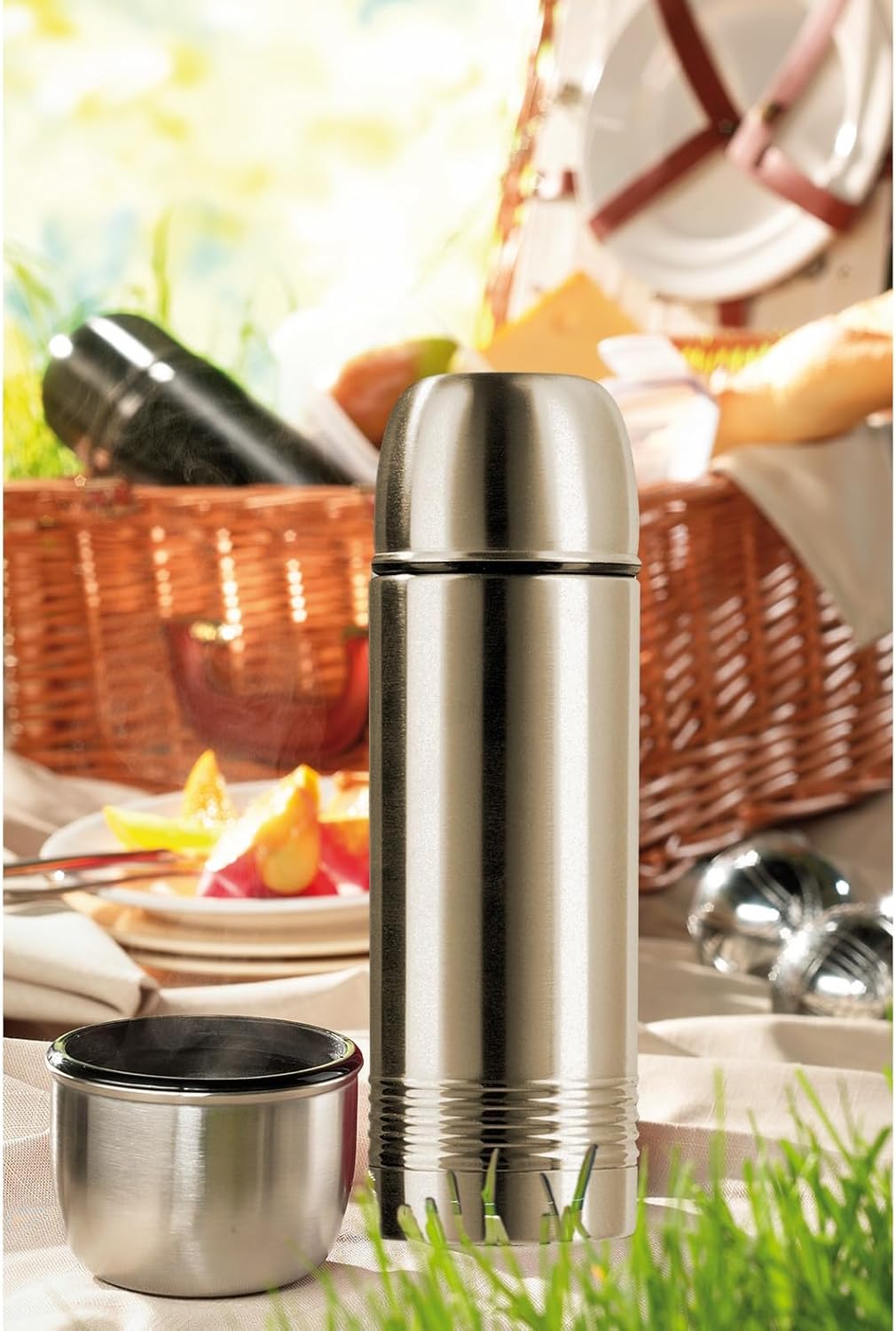 Emsa 618101600 Senator Isolierflasche, Thermosflasche, mobiler Kaffeebecher, 1000ml, Thermobecher, I
