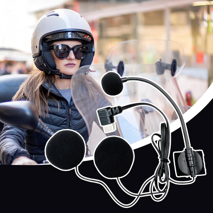 Helmmikrofon und Lautsprecher, Motorradhelm-Mikrofon – Typ-C-Stecker, wasserdicht, High-Definition-R