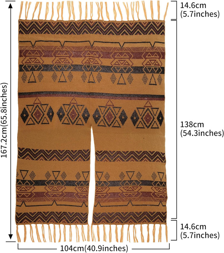 Made by Nami Poncho Damen Umhang Beige Boho Style Festival Accessoires, Beige