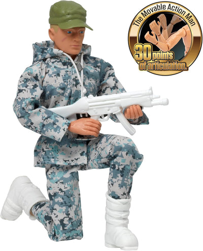 Action Man MAN von Peterkin | Freeze Force | 30,5 cm grosse Actionfigur mit 30 Gelenkpunkten und Zub