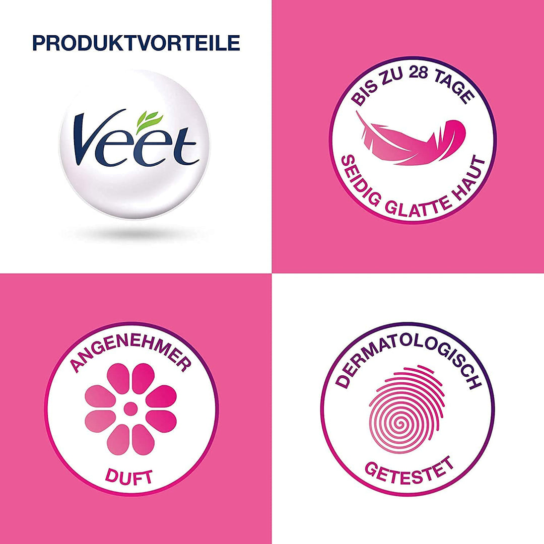 Veet Spawax elektrisches Warmwachs Set - 1x Warmwachs-Gerät, 12x Wachsscheiben