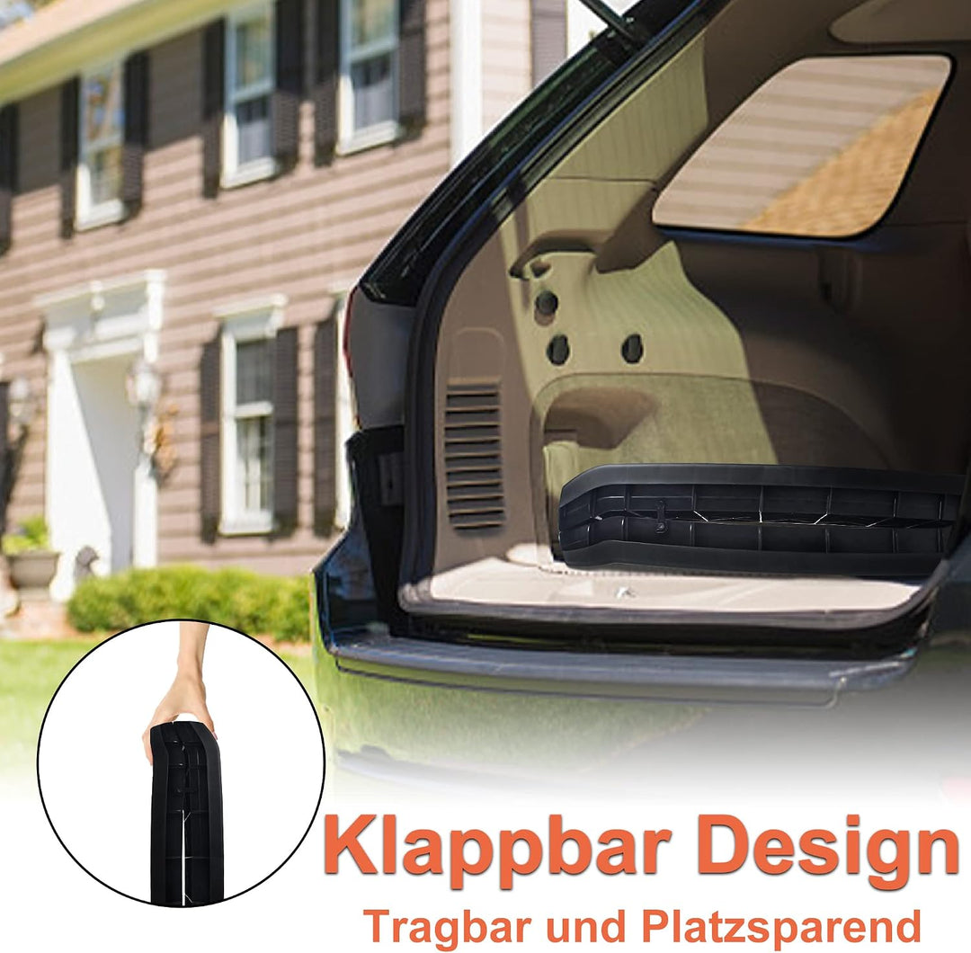 XMTECH Hunderampe Auto klappbar aus Kunststoff – rutschfeste Hunde Rampe 156×40 cm, Rampe Hund für A