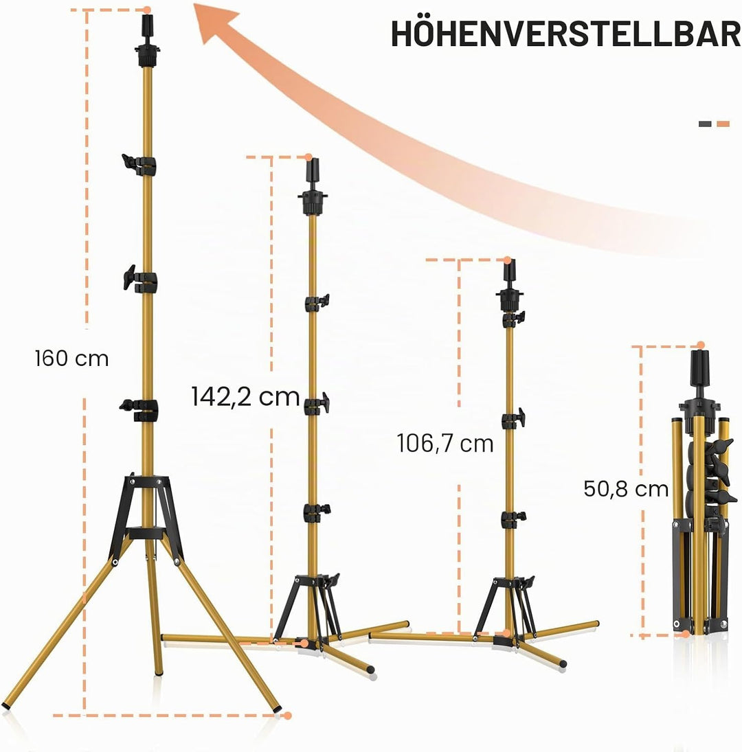 Mannequin-Kopfständer, 160 cm, verstellbarer Perückenständer, verstärktes Metall, Mannequinkopfständ