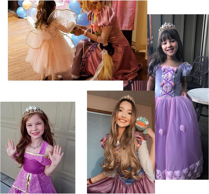 hengkaixuan Hübsche Tiara Krone Rosa Strass AB Tiara Fee Braut Kopfbedeckung Geburtstag Halloween Go