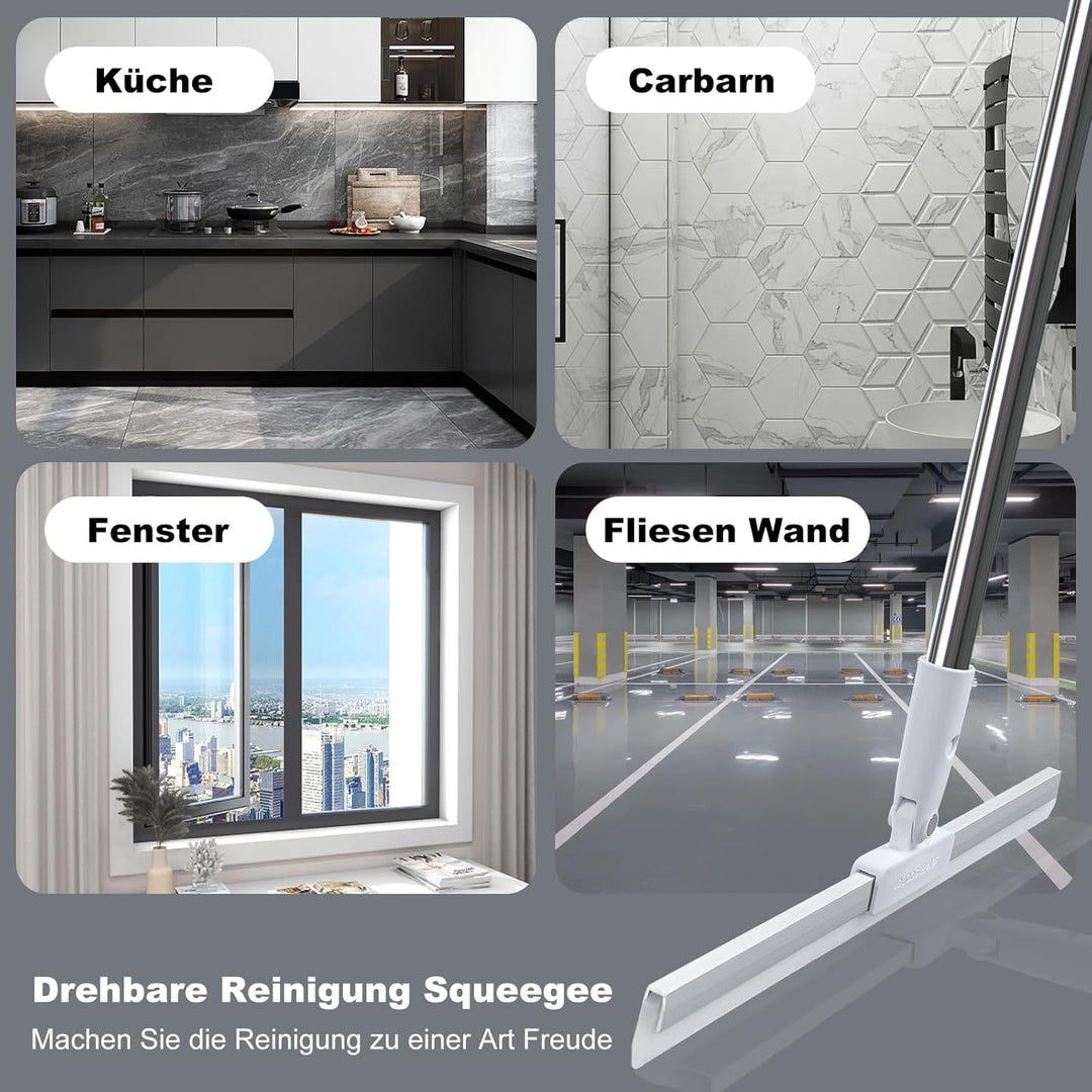 Gummiabzieher für den Boden, 157,5 cm Langer Griff, Fensterabzieher, Silikon-Tierhaarentferner, magi