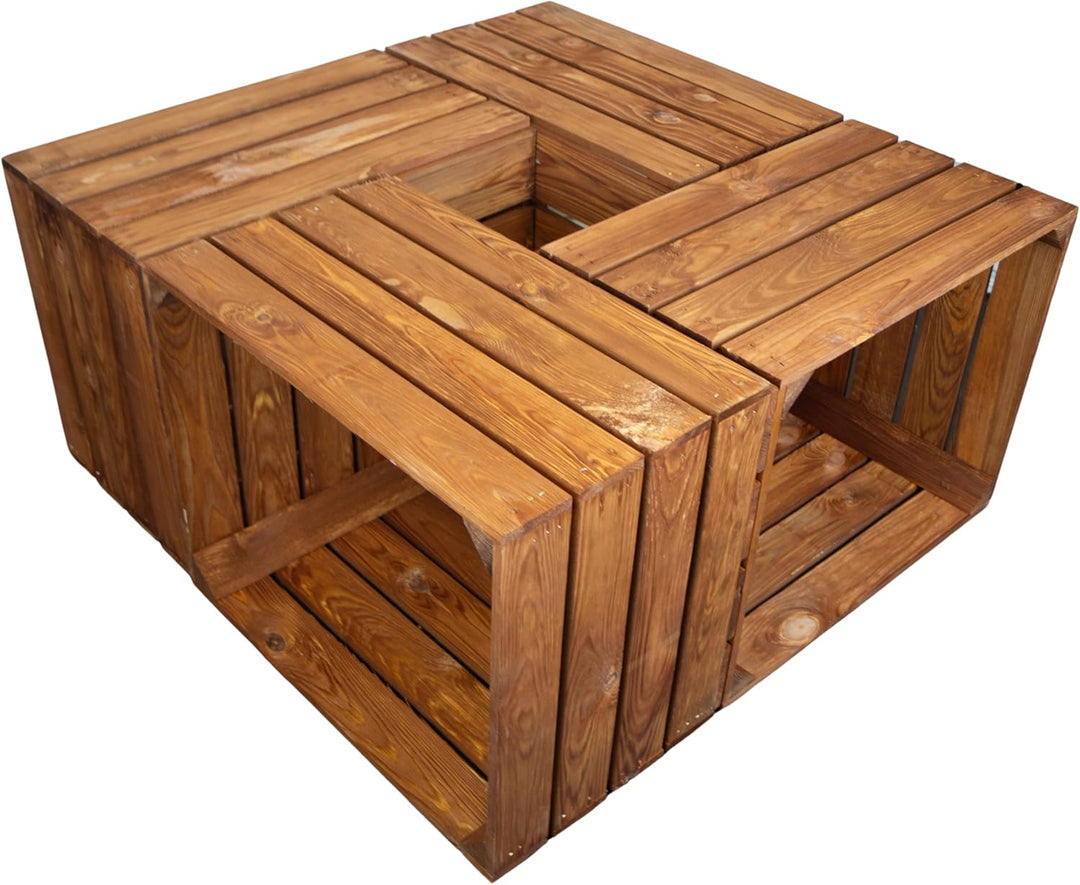 Kistenkolli Altes Land Holzkiste Ocker Schuhablage Schuhständer DIY Upcycling Regalbau Schuhaufbewah