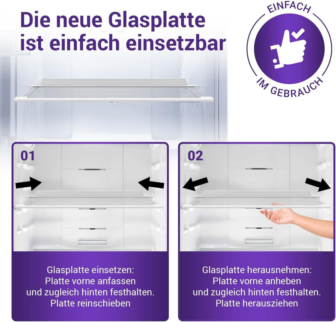 Kühlschrank Glasplatte Ersatz für AEG Kühlschrank Einlegeboden Glas 225153106/3 - Regal Kühlschrank