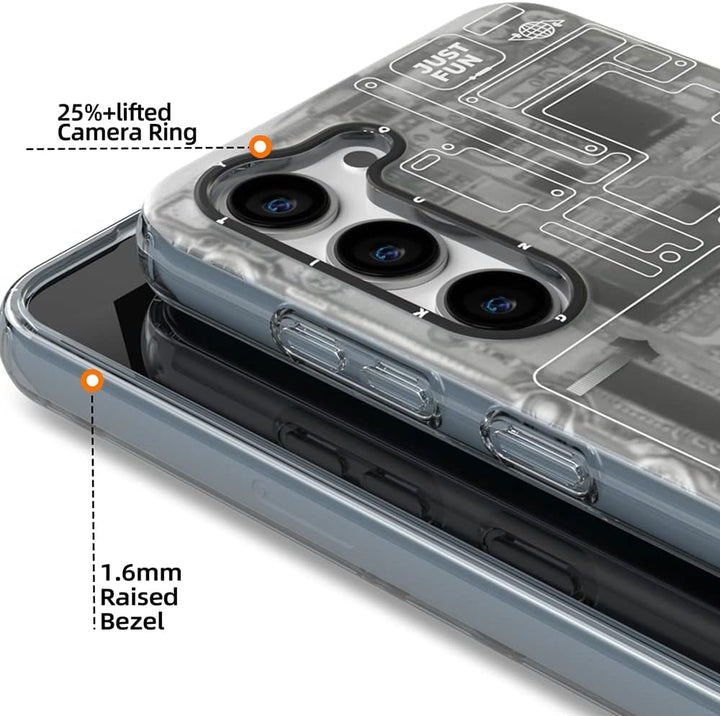 YOUNGKIT Handyhülle für Samsung Galaxy S23 Plus,Schutz in Militärqualität, Leiterplatten Muster Krat