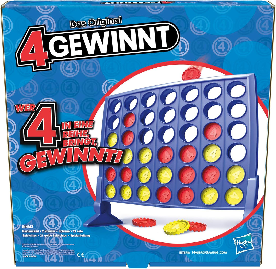 Hasbro Gaming 4 gewinnt Strategiespiel, Brettspiel für 2 Spieler, Unendlicher Spielspass mit Freunde