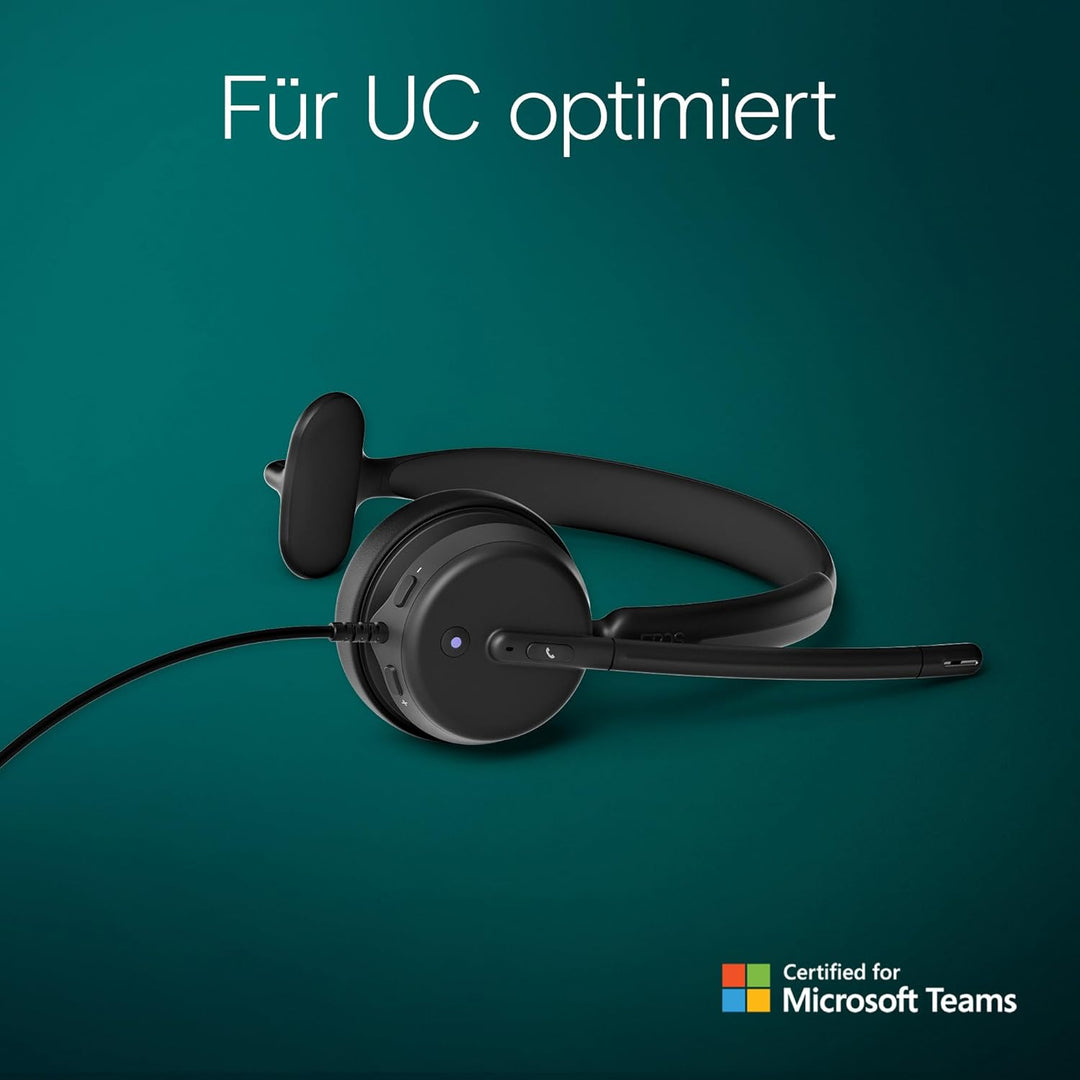 EPOS Impact 430T - Mono USB-C & USB-A On-Ear-Headset mit dualem Noise-Cancelling-Mikrofon, Microsoft