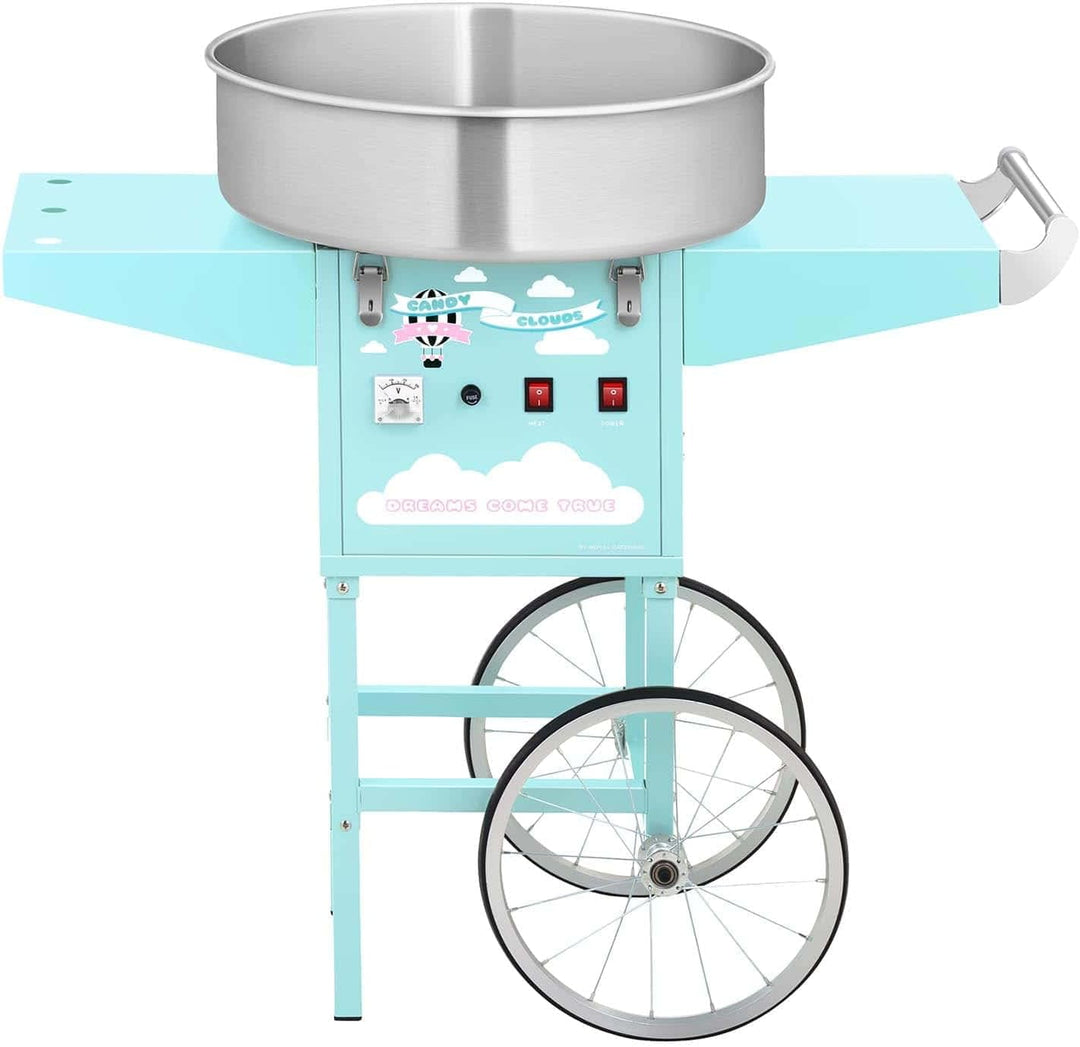 Royal Catering Zuckerwattemaschine mit Wagen Cotton Candy Maschine RCZC-1200-BG (1200 W, Ø 52 cm, 1