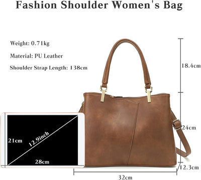 FANDARE Mode Damen-Henkeltaschen Wasserdicht Handtasche Umhängetaschen Schultertaschen PU-Leder V-fö