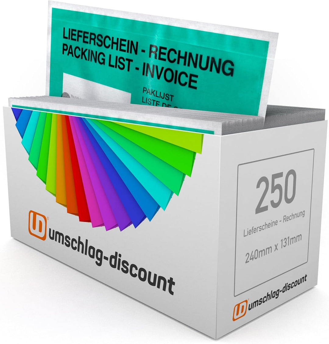 umschlag-discount – grüne Versandtaschen aus Papier für Lieferscheine, Rechnungen, Retourenscheine &
