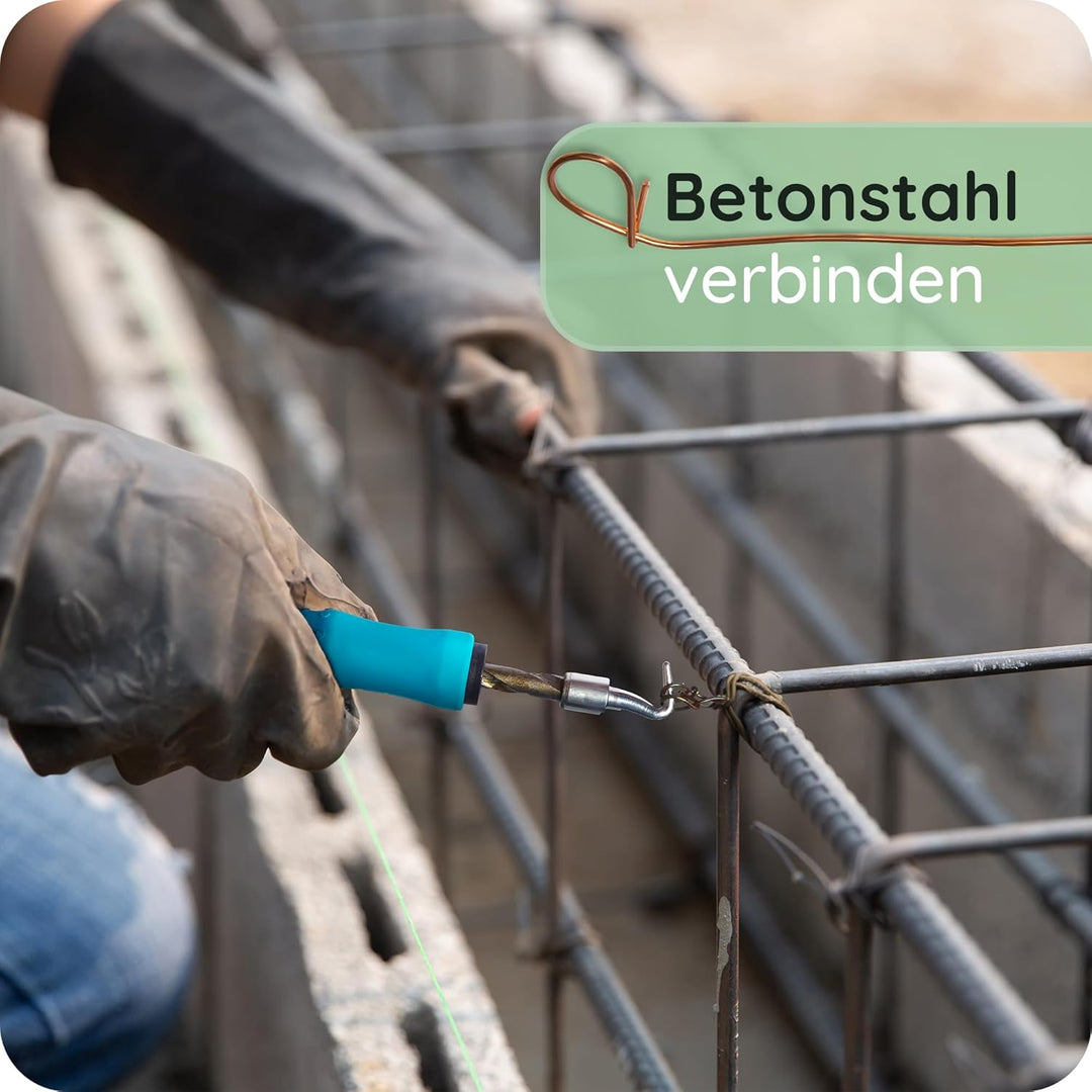 Novatool 1.000 Stück Rödeldraht mit Ösen 1,0 x 200mm Bindedraht verkupfert, robust & langlebiger Dri