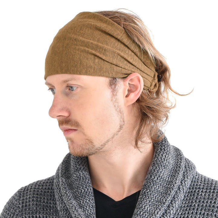 CHARM Leinen Haarband Herren Bandana - Damen Piraten Stirnband Kopftuch Kopf Band Elastisch Haarband