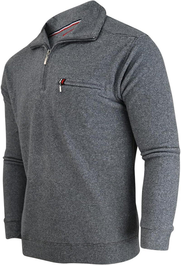 Soltice Herren Langarm Sweatshirt mit Brusttasche, Gestreifter Strickpullover mit Kragen, Meliert, W