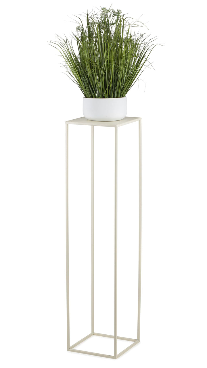 HowHomely Blumenständer Metall Cremefarben 100 cm Hoch - Solider und Robuster Blumenhocker Metall -
