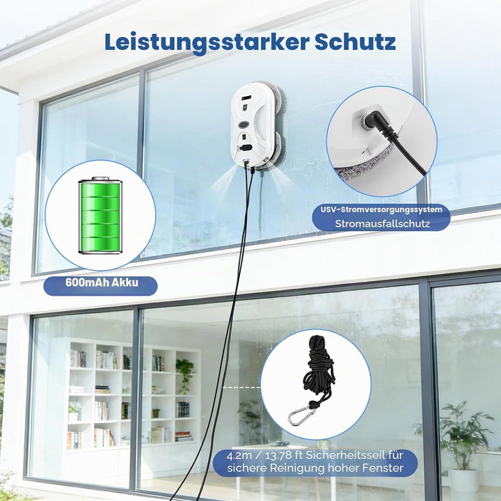 Fensterputzroboter mit aktiver Sprühfunktion 5800Pa