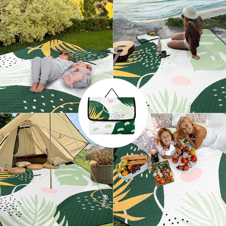 Jopee Picknickdecke Wasserdicht, 200x200 cm Waschbare Campingdecke mit Griff, Gross Outdoor Strandde