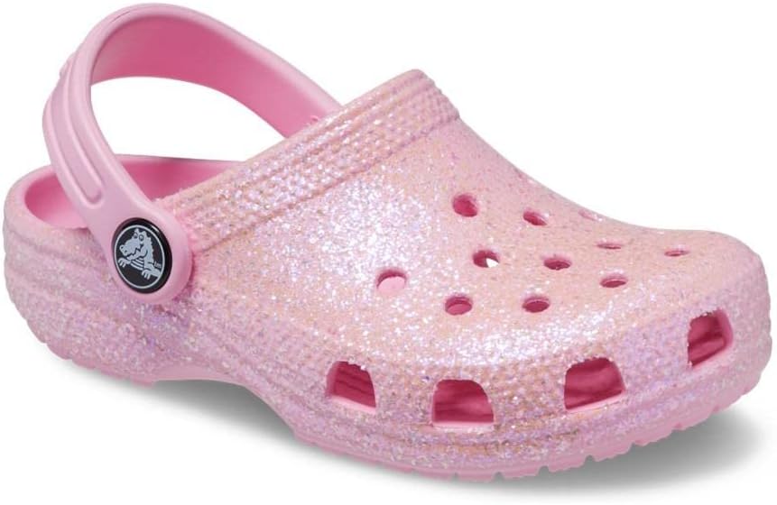 Crocs Unisex Kinder Classic Glitter Clog K 20/21 EU Rosa, 20/21 EU Rosa