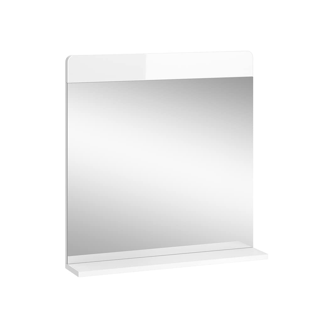 Vicco Badezimmerspiegel Izan, Weiss Hochglanz, 60 x 62 cm Badspiegel, Badspiegel