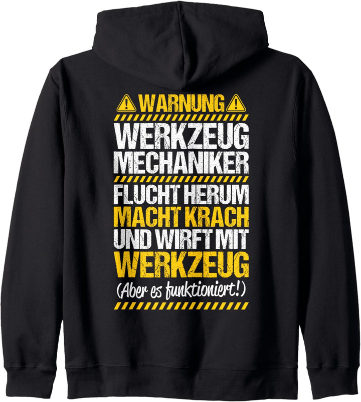 Werkzeugmacher Wirft Mit Werkzeug Werkzeugmechaniker Kapuzenjacke