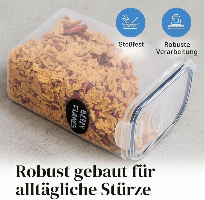 Müsli Vorratsdosen,4 Stück Set Kunststoff Frischhaltedosen,Praktischer Müslispender,Lebensmittelqual