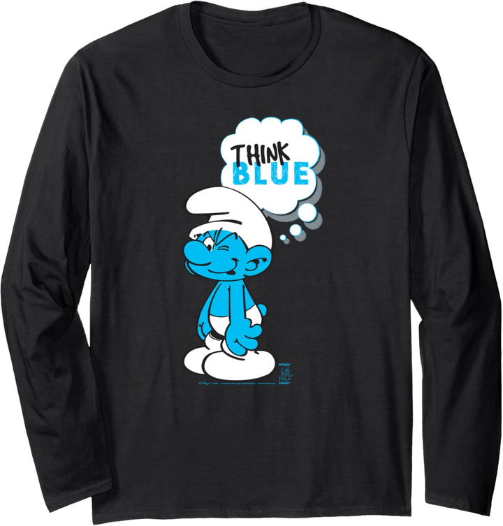 The Smurfs Schlumpfe Think Blue Thought Bubble Langarmshirt