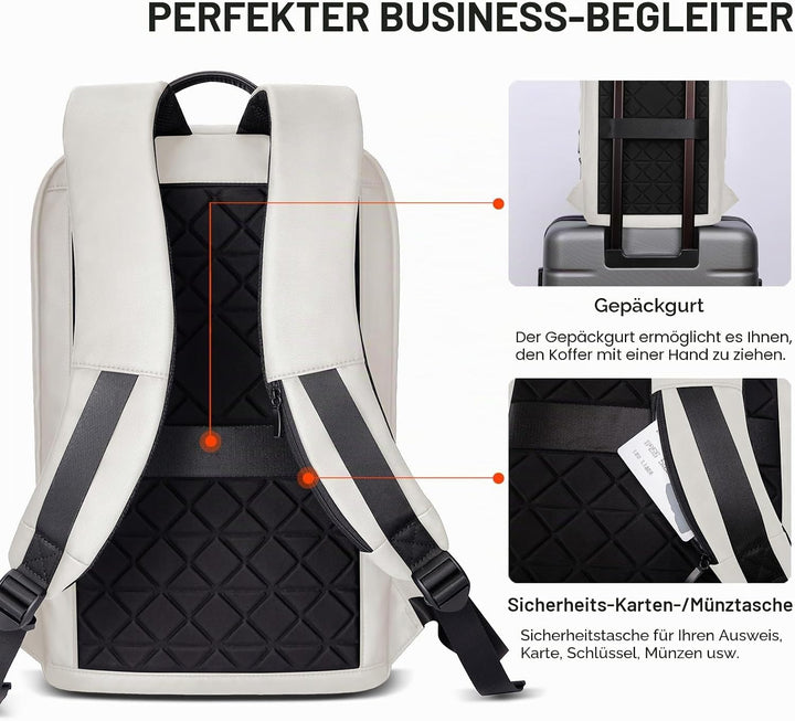 Laptop Rucksack Herren Leicht Business Rucksack mit USB-Anschluss Wasserdichter Rucksack Herren Schu