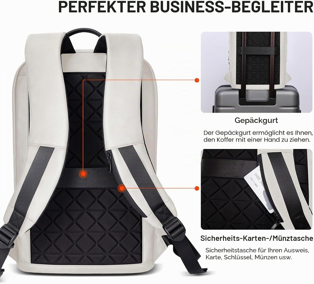 Laptop Rucksack Herren Leicht Business Backpack mit USB-Anschluss Wasserdichter Rucksack Herren Schu
