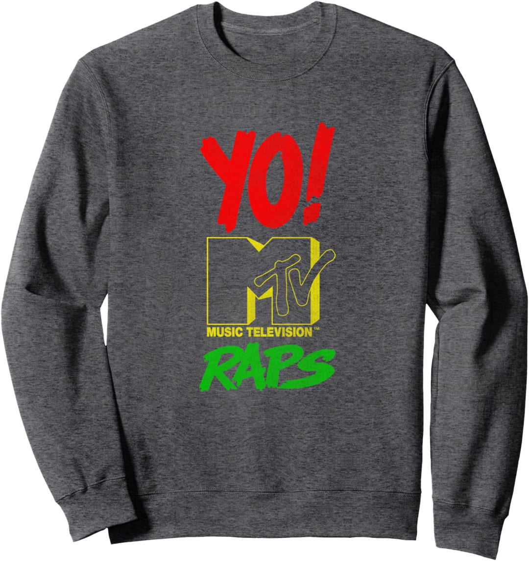 MTV Yo MTV Raps Red Yellow Green Stack Text Sweatshirt